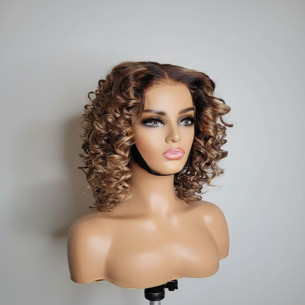 BIANCA- 5x5HD Lace Unit Spiral Curly Texture | Honey Blonde & Brown Highlights