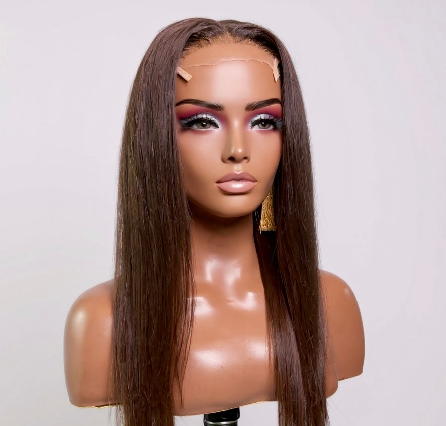 LEYLA- HD Lace Straight Unit | Chocolate Brown Color