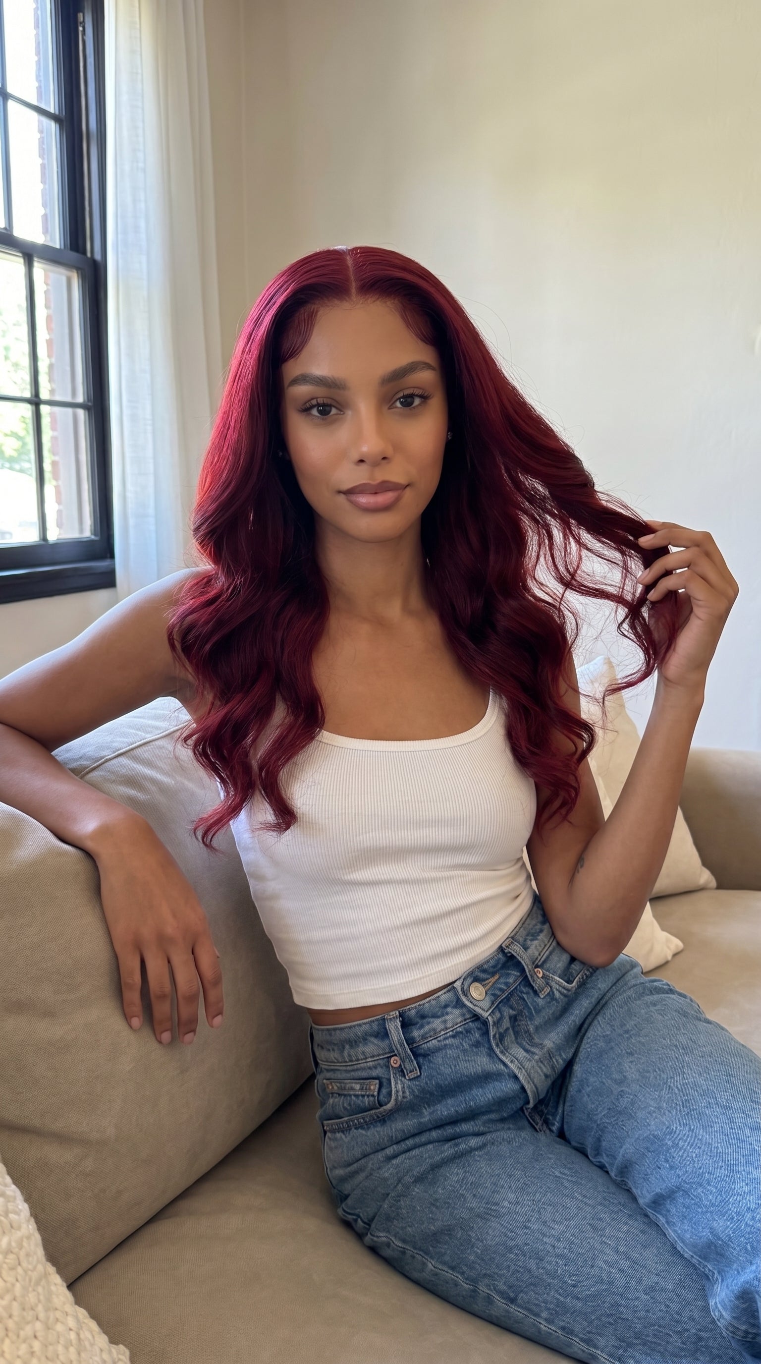 BRITTANY - HD LACE UNIT SOFT BODY WAVE | BURGUNDY RED COLOR