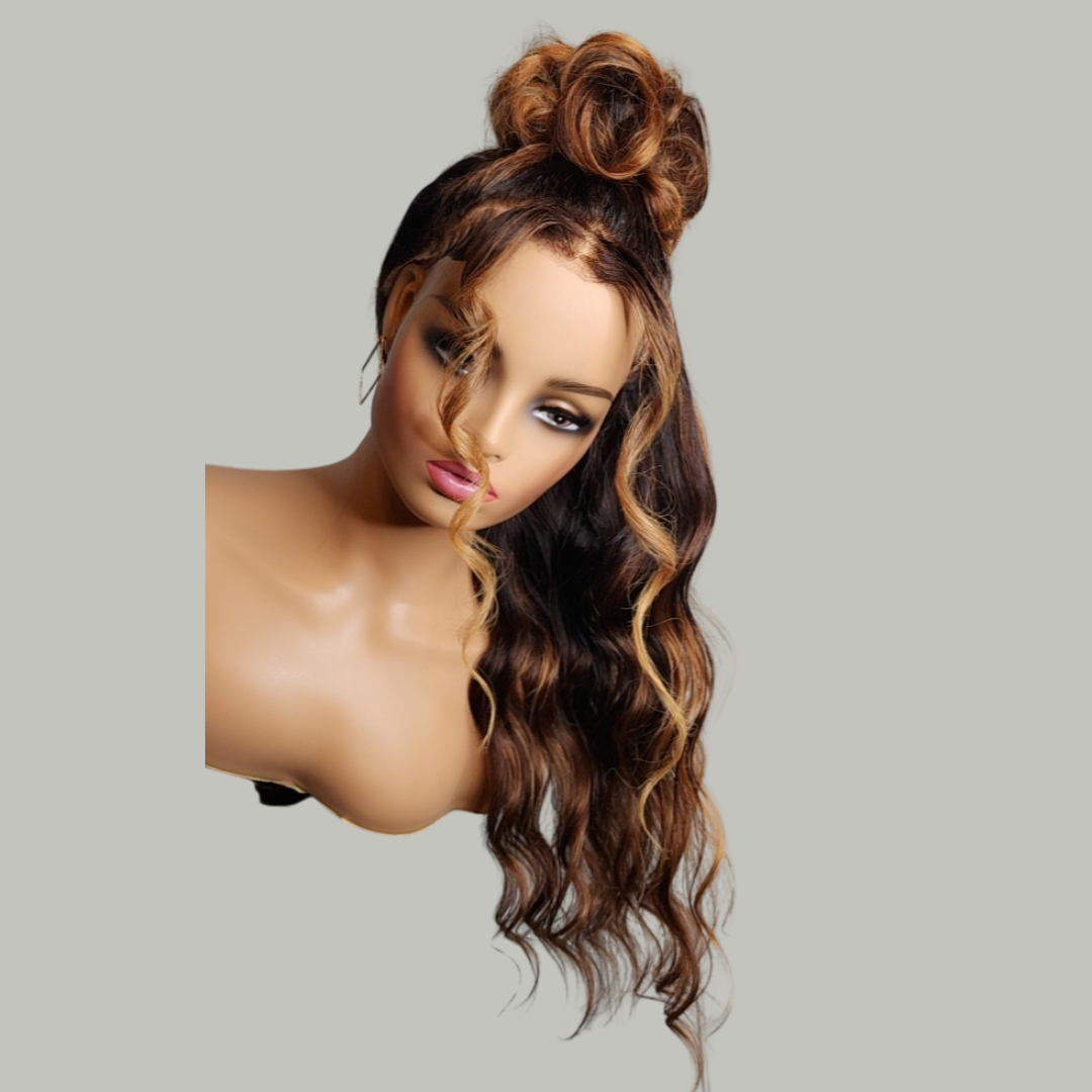 HAZEL - 13x4 Invisible Lace Frontal with Soft Highlights Body Wave Unit | 200% Density