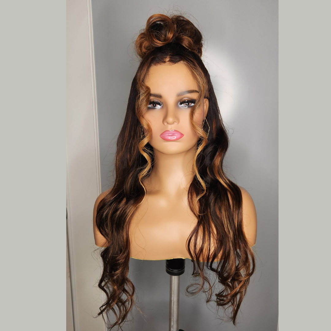 HAZEL - 13x4 Invisible Lace Frontal with Soft Highlights Body Wave Unit | 200% Density