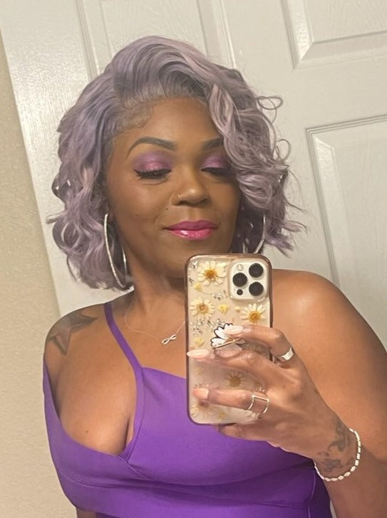 LAVENDER ICE- 5x5HD Glueless Invisible Lace Unit | Body Wave Lavender & Silver | 180%