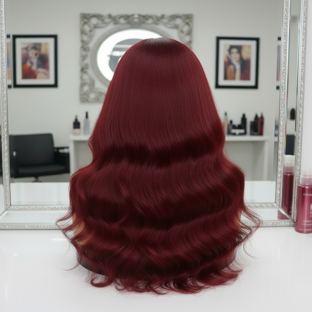 BRITTANY - HD LACE UNIT SOFT BODY WAVE | BURGUNDY RED COLOR