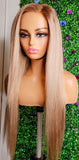 MELONIE - HD Lace Light Brown Roots- Blonde Highlights w Lowlights | Straight Texture