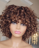 DAPHNE - Curly Brown and Honey Blonde Unit | Full Machine No Lace