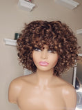DAPHNE - Curly Brown and Honey Blonde Unit | Full Machine No Lace