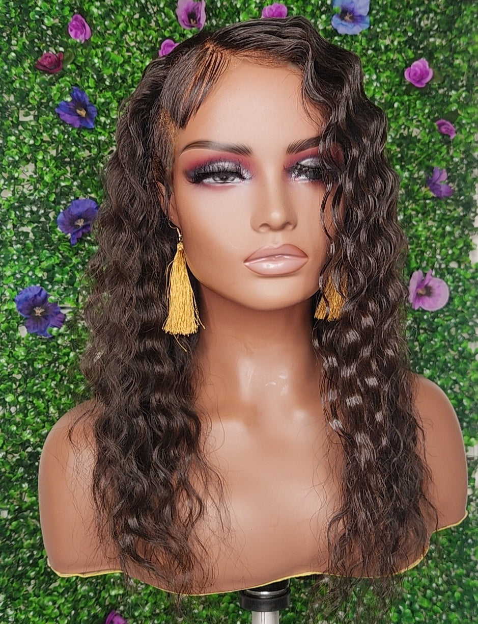 TAEJA - 13X4 HD Lace Frontal Unit | Right-Side Tapered Cut with Crimped Styling