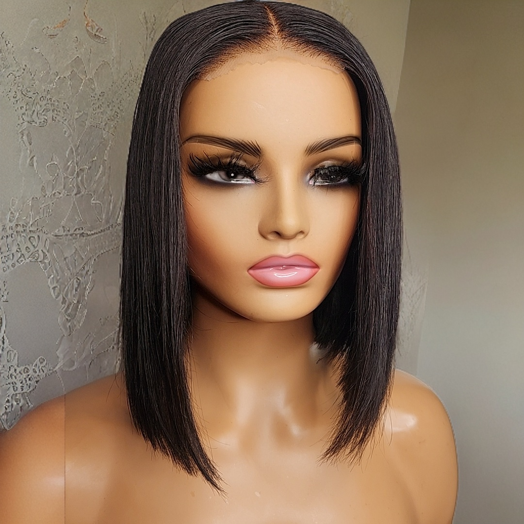 NATALIA - 4X4HD Lace Closure Blunt Cut Bob Unit | Straight
