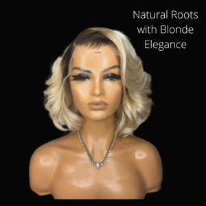 AMANDA - Short Bob 1B/613 Blonde Body Wave Unit - Premium Hair Extensions, Wigs & Accessories - Journiq by Dani
