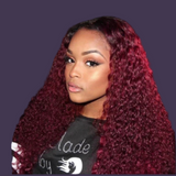 STRAWBERRY - Glueless Invisible 13x4 Deep wave Lace Frontal Unit |1B 99J Red Colored - Premium Hair Extensions, Wigs & Accessories - Journiq by Dani