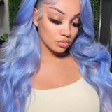FROSTY- Blue Body Wave Transparent Lace Front Wig - Premium Hair Extensions, Wigs & Accessories - Journiq by Dani