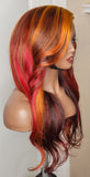 PHOENIX-Invisible Lace Frontal Multi-Color Pre-Plucked Human Hair Unit with Baby Hair |180% Density