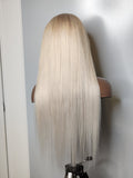 MYSTIQUE ICE - Platinum Blonde Ombre Lace Frontal Wig |180% Density