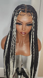 2-N-1 Lace Braiding Wig with Glow in the Dark Hair Color Pop-White