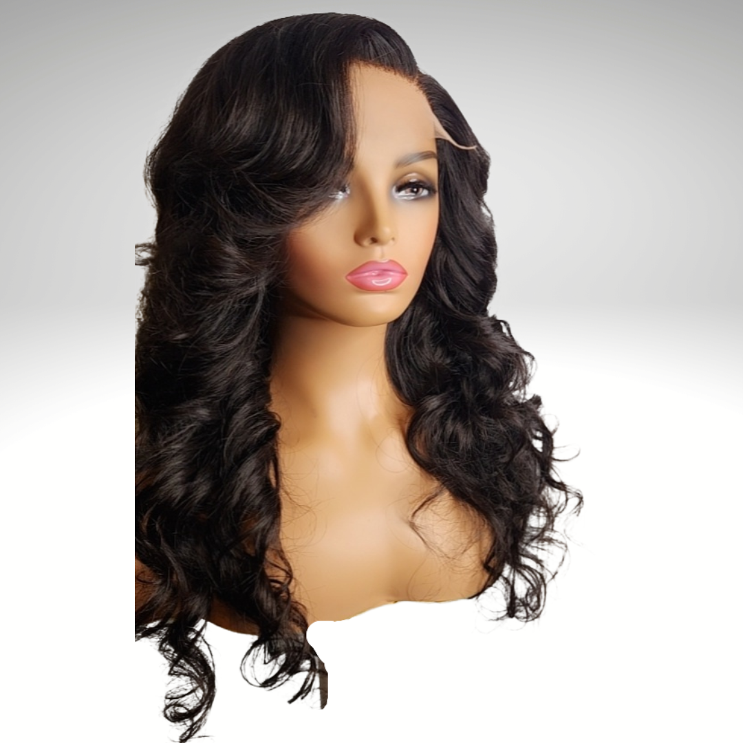 AMARA - 5X5HD Invisible Lace Body Wave Unit | Side Part 200% Density