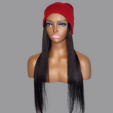 Winter Skull Cap-Beanie Human Hair Unit | Straight (Free Gloves with Purchase)