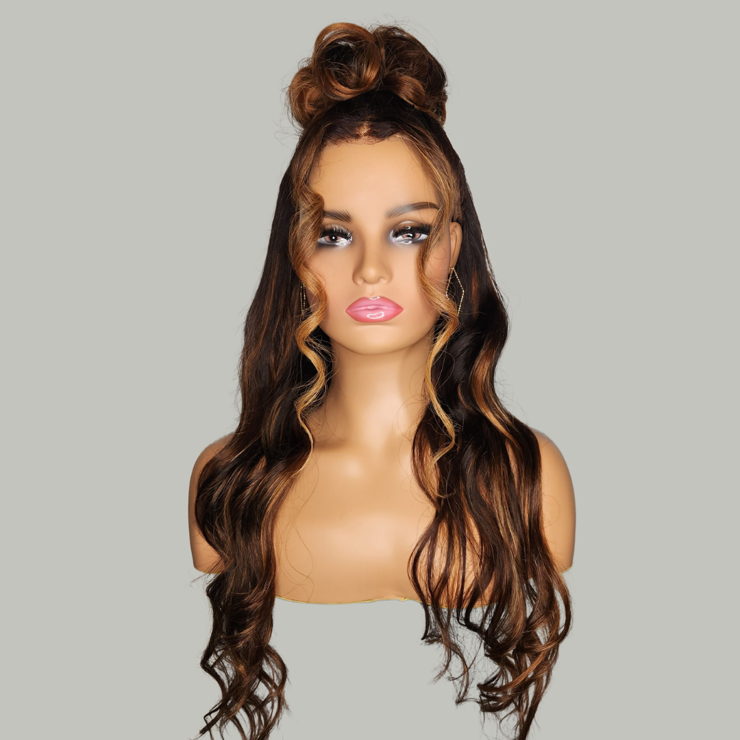 HAZEL - 13x4 Invisible Lace Frontal with Soft Highlights Body Wave Unit | 200% Density