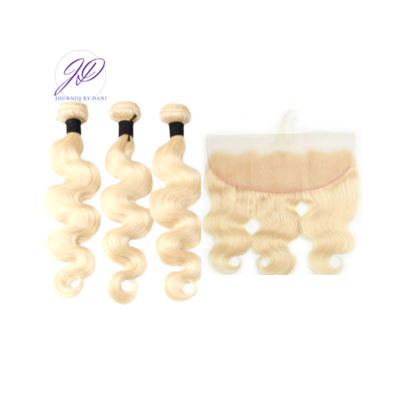 613 Blonde - 13x4 Lace Frontal with 3 or 4 Bundles Set - Premium Hair Extensions, Wigs & Accessories - Journiq by Dani