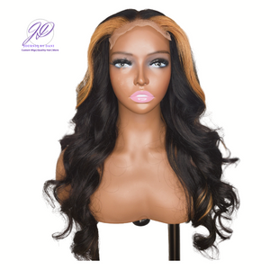 MIA- Glueless Invisible13x4 Lace Frontal Skunk Highlights Unit - Premium Hair Extensions, Wigs & Accessories - Journiq by Dani