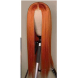 GINGER- Straight 13X4x1 T-Part Lace Frontal Human Hair Unit Orange Ginger - Premium Hair Extensions, Wigs & Accessories - Journiq by Dani