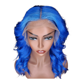 Blue Raspberry - 14" Ombre Blue 613 Lace Frontal Wig Pre-Plucked with Baby Hair (OTS) - Premium Hair Extensions, Wigs & Accessories - Journiq by Dani
