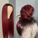 EMORY- HD Glueless lace Frontal Unit Red Burgundy Wine Straight - Premium Hair Extensions, Wigs & Accessories - Journiq by Dani