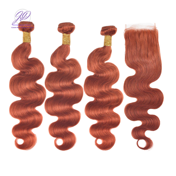 Orange Ginger - 5x5 Lace Closure with 3 or 4 Bundles Set - Premium Hair Extensions, Wigs & Accessories - Journiq by Dani