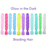 GLOW IN THE DARK - 24 inch Braiding Hair (Min. 4 Pack Purchase) - Premium Hair Extensions, Wigs & Accessories - Journiq by Dani