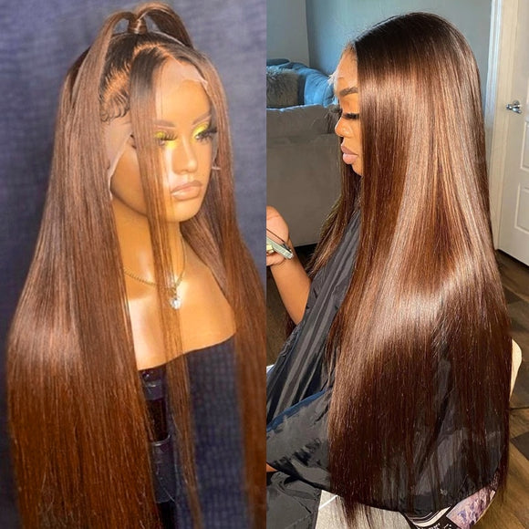 JAILYN- Glueless Invisible Lace Frontal Chocolate Brown Color - Premium Hair Extensions, Wigs & Accessories - Journiq by Dani
