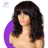 JANELLE- Natural Curly Unit with Bangs | No Lace