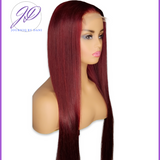 JANAE- 5X5 HD Invisible Lace Closure Glueless Red-Burgundy Straight Unit | 180% Density
