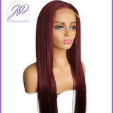 JANAE- 5X5 HD Invisible Lace Closure Glueless Red-Burgundy Straight Unit | 180% Density